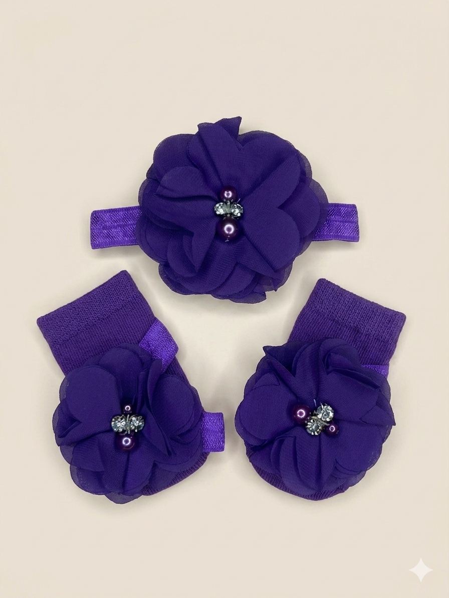 Purple Barefoot & Headband Set