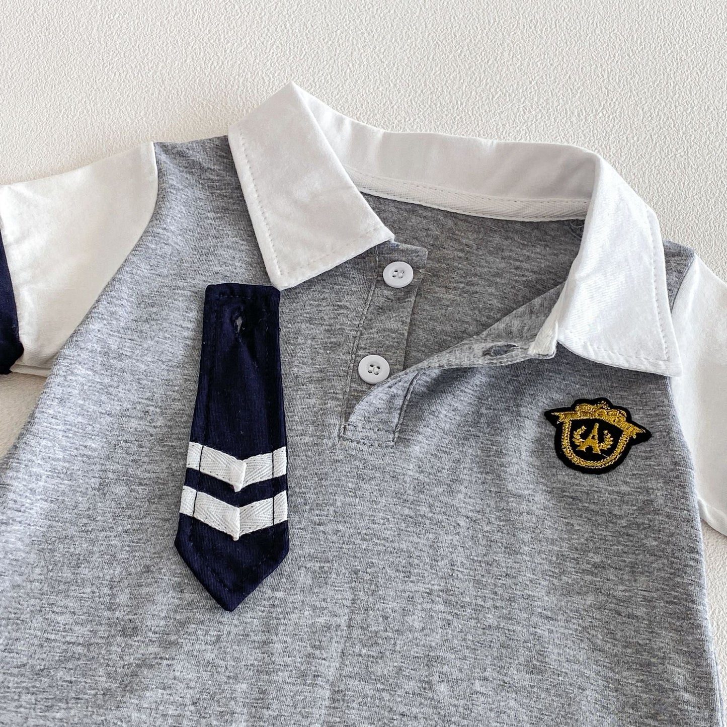 Little Gentleman Tie Romper Set