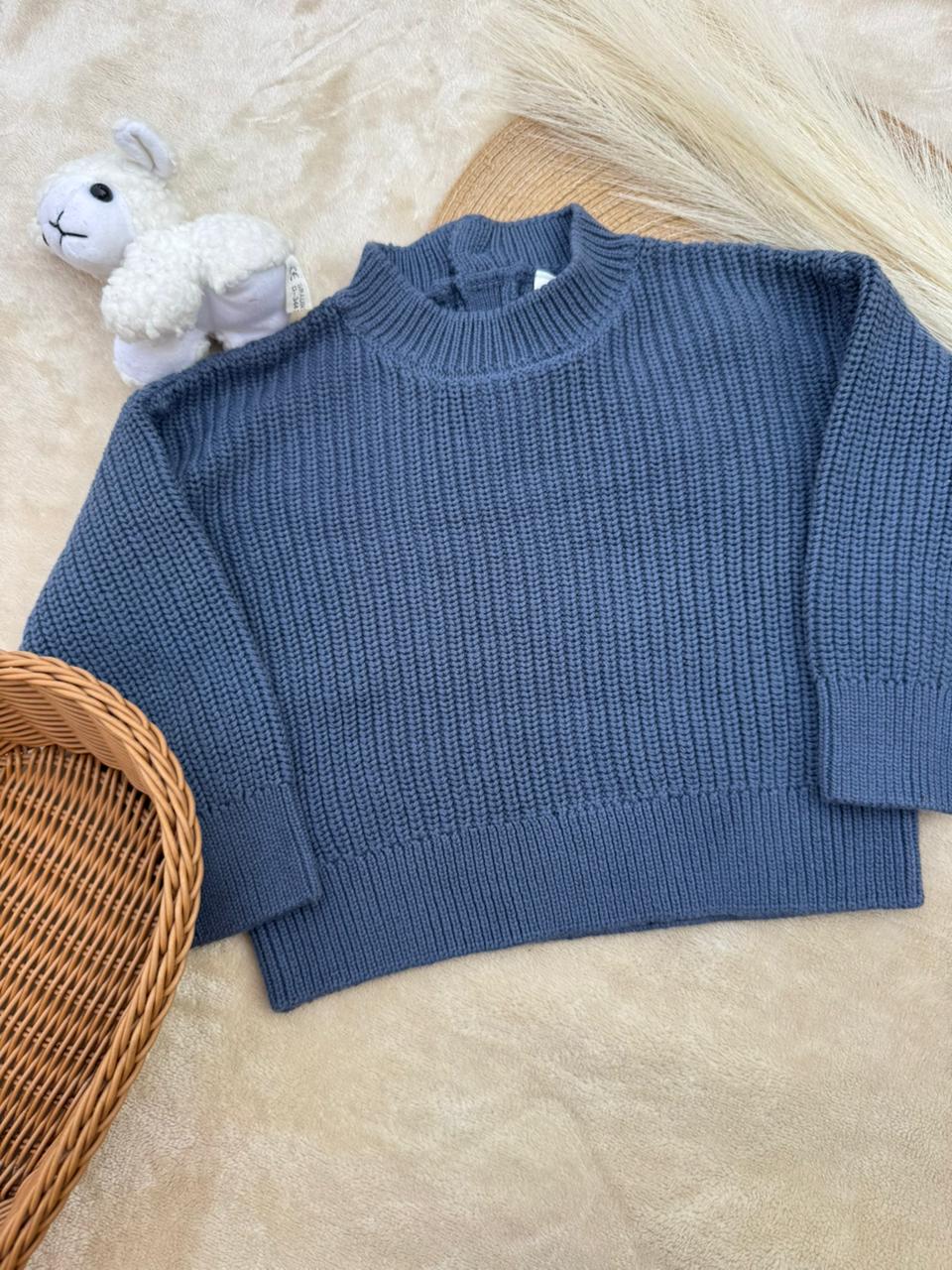 Cozy Chunky Knit Sweater (Stone Blue)