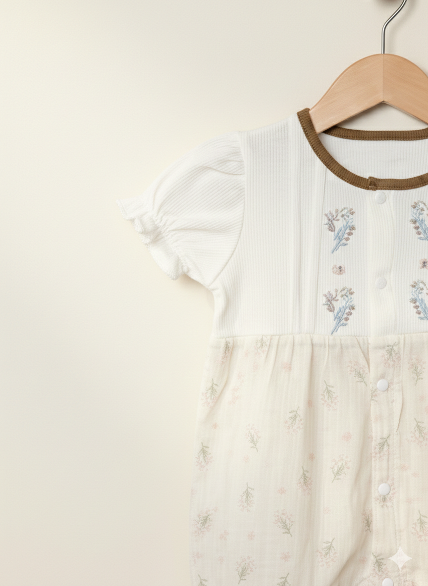 Little Blossom Embroidered Romper