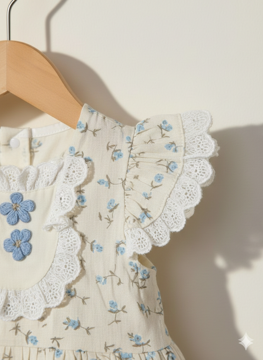 Regal Blossom Floral Romper Set