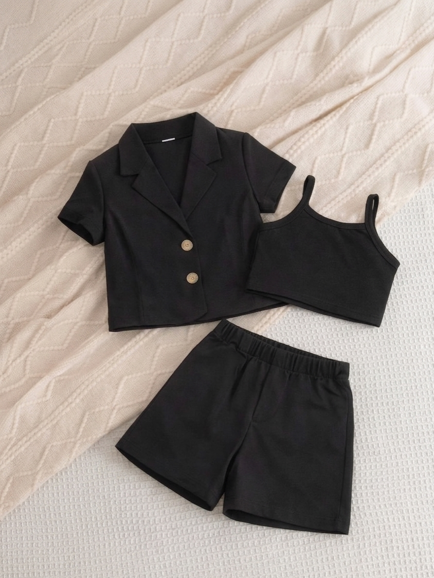 Mini Boss 3-Piece Tailored Set – Black