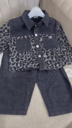 Rebel Leopard Denim Set Unisex-3pc
