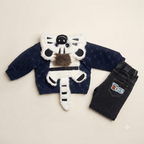 Kids Tiger leather Winter Jacket & Fur-Lined Baggy Pants Set