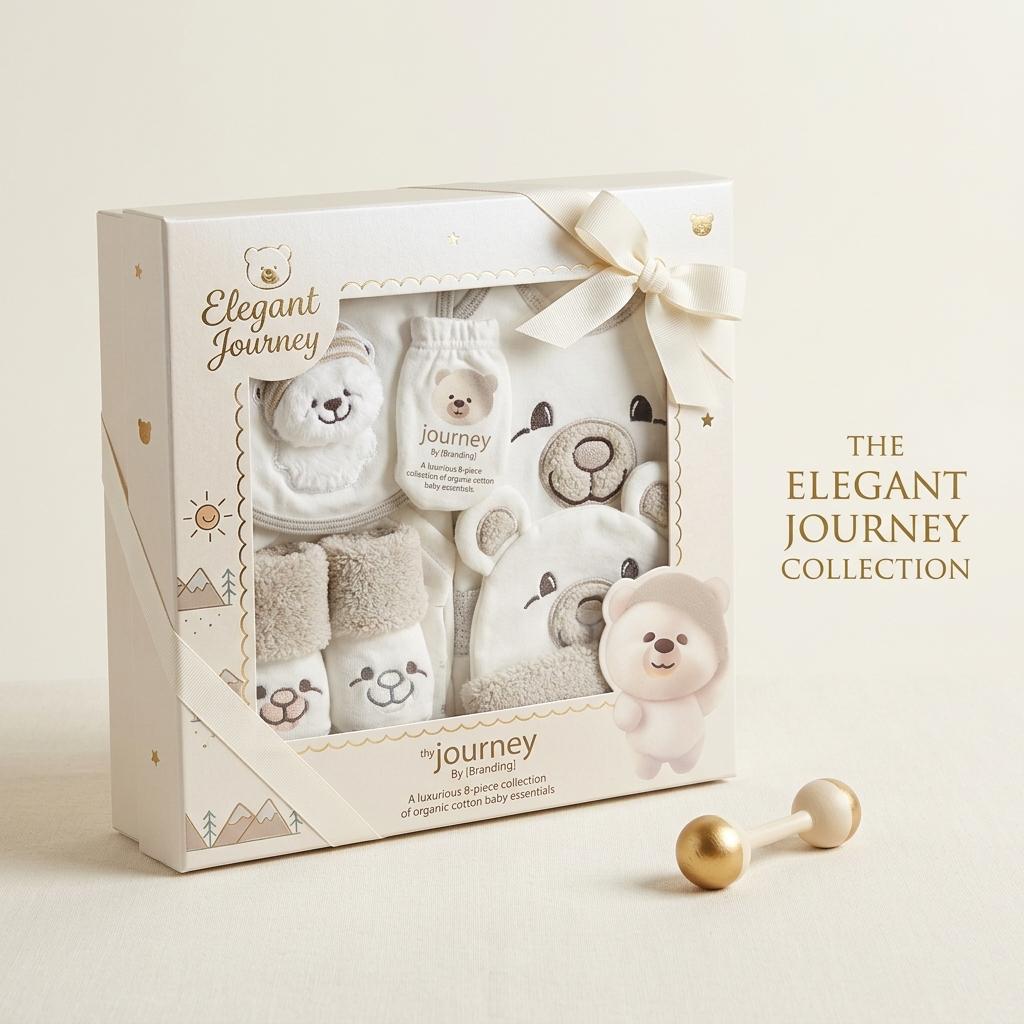 Elegant Kids Panda Collection 10-Piece Baby Gift Set-Grey