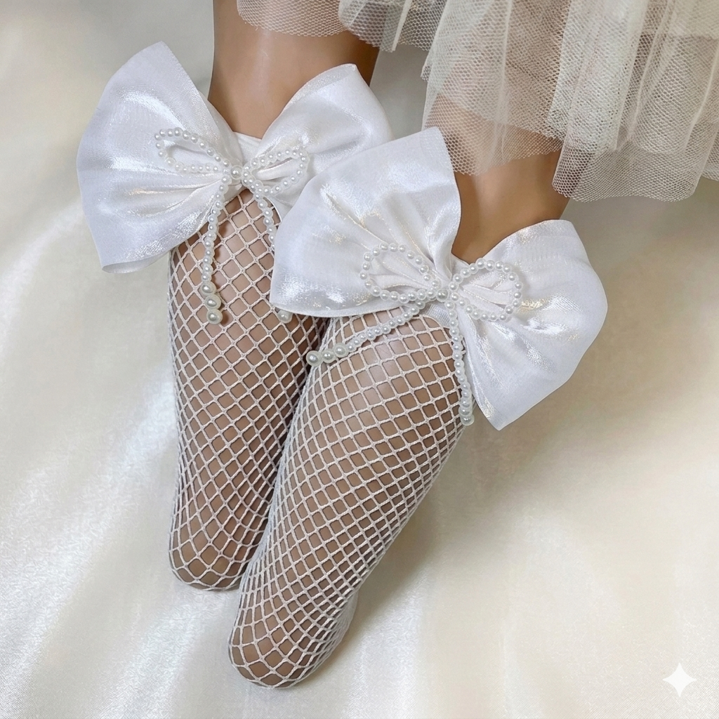 Princess Bow Net Socks