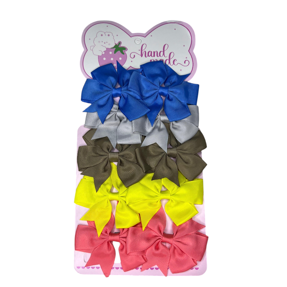 Classic Ribbon Bow Clips Set