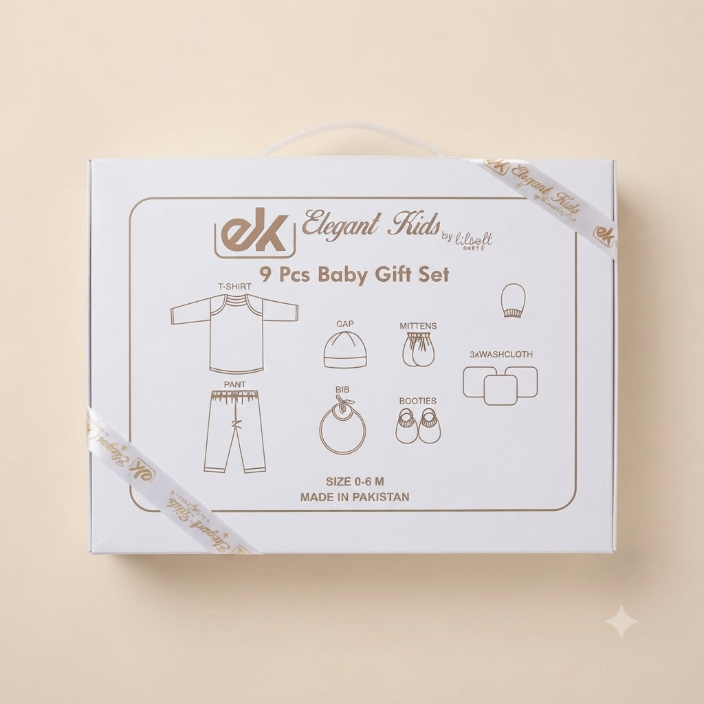 Elegant Kids Premium Newborn Embroidered 9 Gift Set