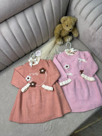 Floral Knit Winter Frock – Soft & Cozy Collection