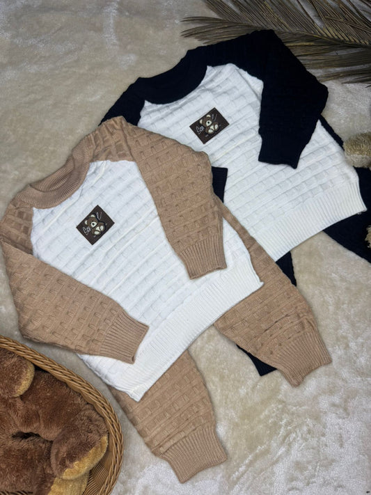 Midnight Teddy Wool Set (Black & White)