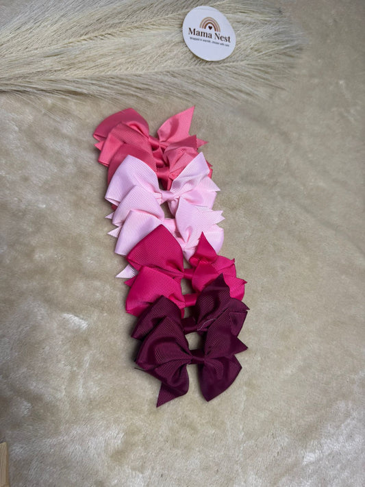 Mini Bow Pins Set-Pink Hues
