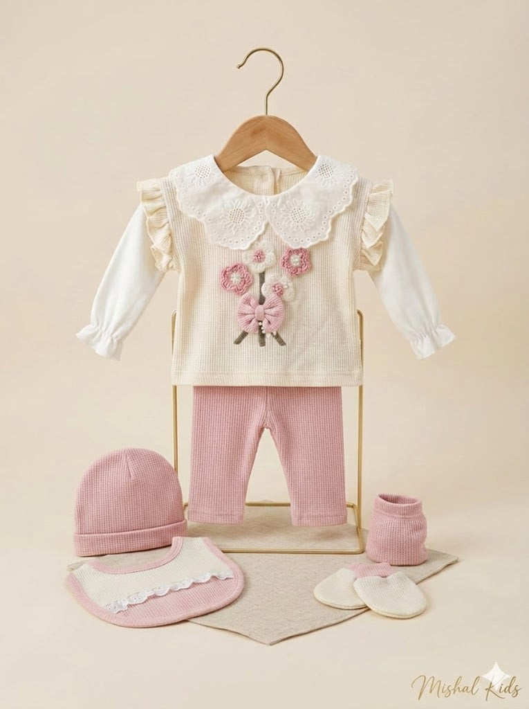 Floral Embroidered Luxe 5 Piece set