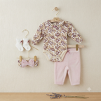 5 Piece Baby Floral Bodysuit & Leggings Set Velvet