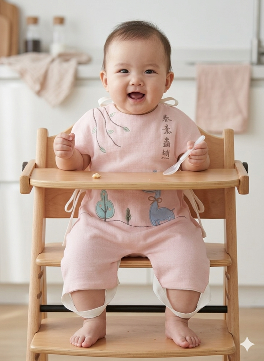 CleanNest Tie-Up Baby Bib Suit