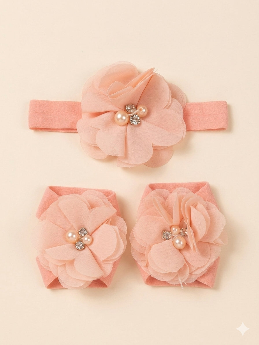 Peach Barefoot & Headband set
