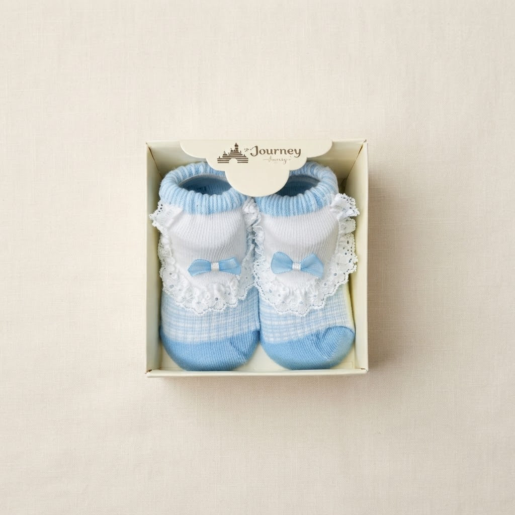 Journey Baby Lace Bow Gift Box Socks Set-0-12M