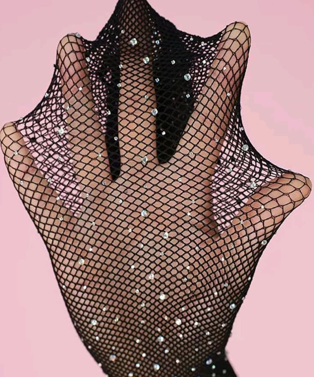 SparkleStep Kids Rhinestone Fishnet Tights