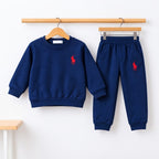 Toddler Boy Classic Long-Sleeve Sweatshirt and Jogger Pants Set-Blue