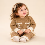 Baby Girls Bunny Ribbed Knit 2-Piece Outfit