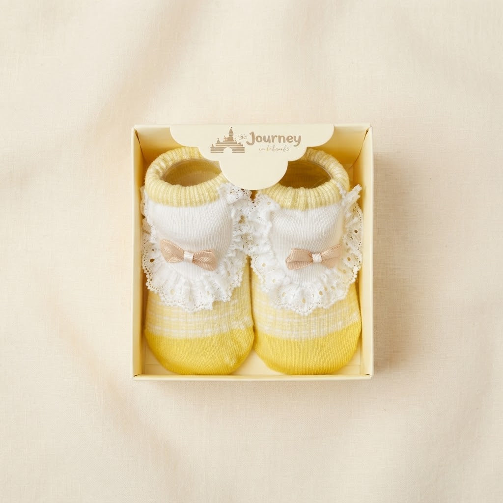 Journey Baby Lace Bow Gift Box Socks Set-0-12M
