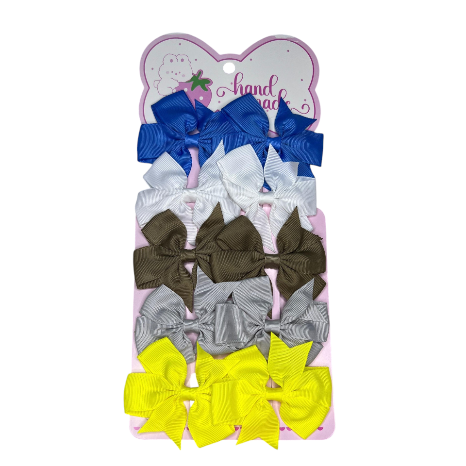 Classic Ribbon Bow Clips Set