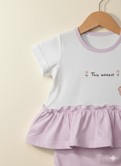 Sweet Petal Printed Ruffle Co-ord Set