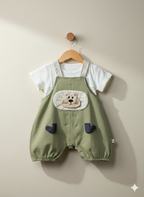 Little Cub Dungaree Set Green