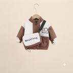 Boys Colorblock Tracksuit with Matching Crossbody Bag