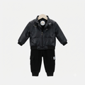 Boys' Fur-Lined Faux Leather Biker Set