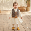 Girls' Boho Lace Frock and Patterned Tassel Vest Set