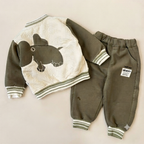 Baby Boy Elephant Print Jogger Set in Green