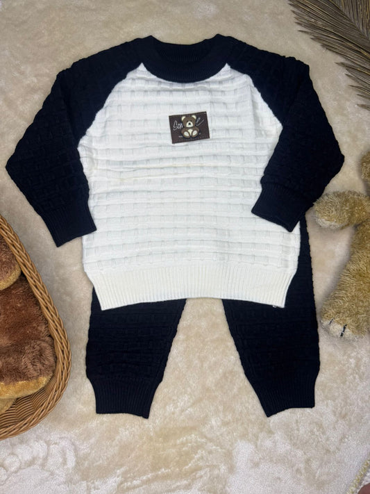 Midnight Teddy Wool Set (Black & White)