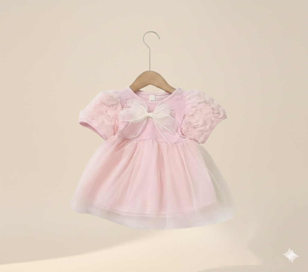 Butterfly Bow Dress Baby Pink
