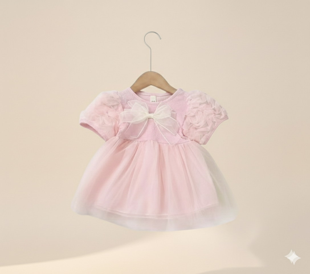 Butterfly Bow Dress Baby Pink