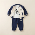 Toddler Boy Navy & Cream Panda Bomber Jacket Outfit Set