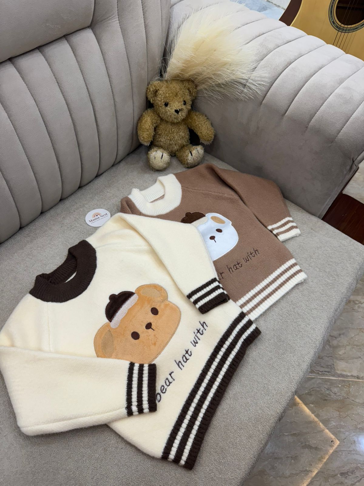 🧸 Bear Hug Knit Sweater — Cocoa Brown