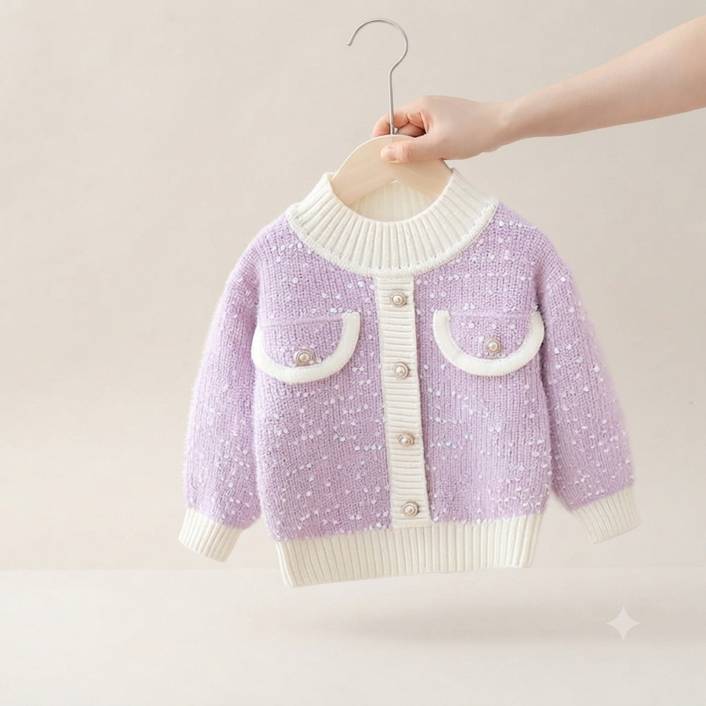 Lavender Pearl Button Cardigan 💜