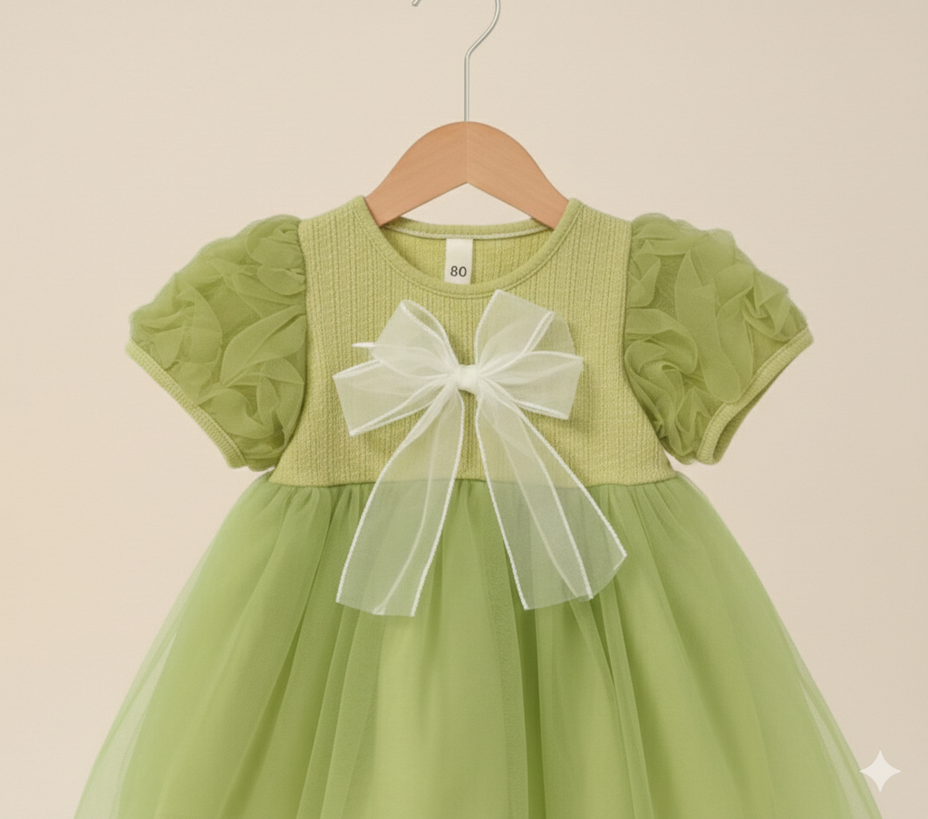 Butterfly Bow Dress Green