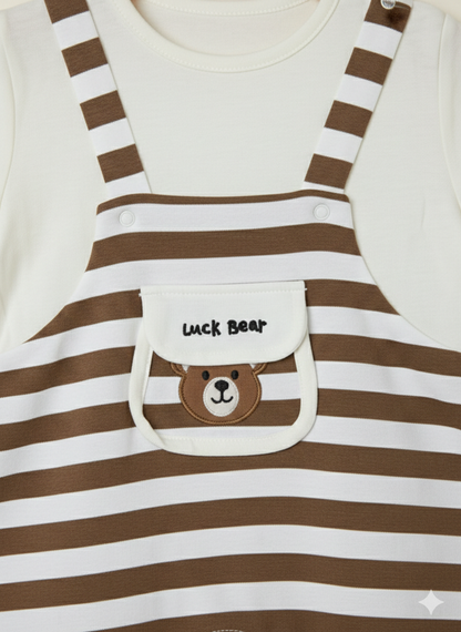Little Bear Striped Romper