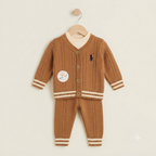 Classic Preppy Knit Cardigan-Brown
