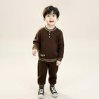 Boys Brown Knitted Sweater & Trouser Set