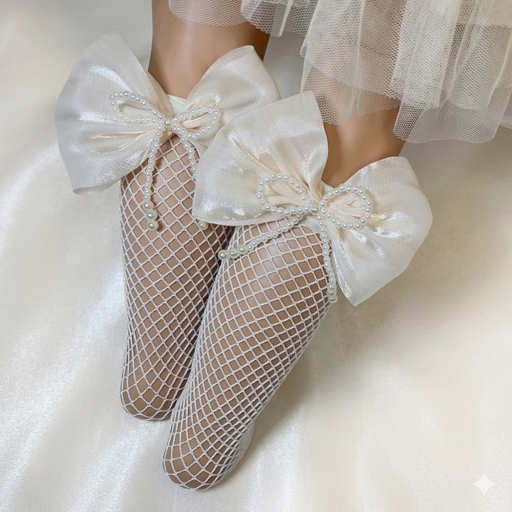 Princess Bow Net Socks