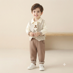 Gentleman Geometric Vest and Pants Set – Tea Pink
