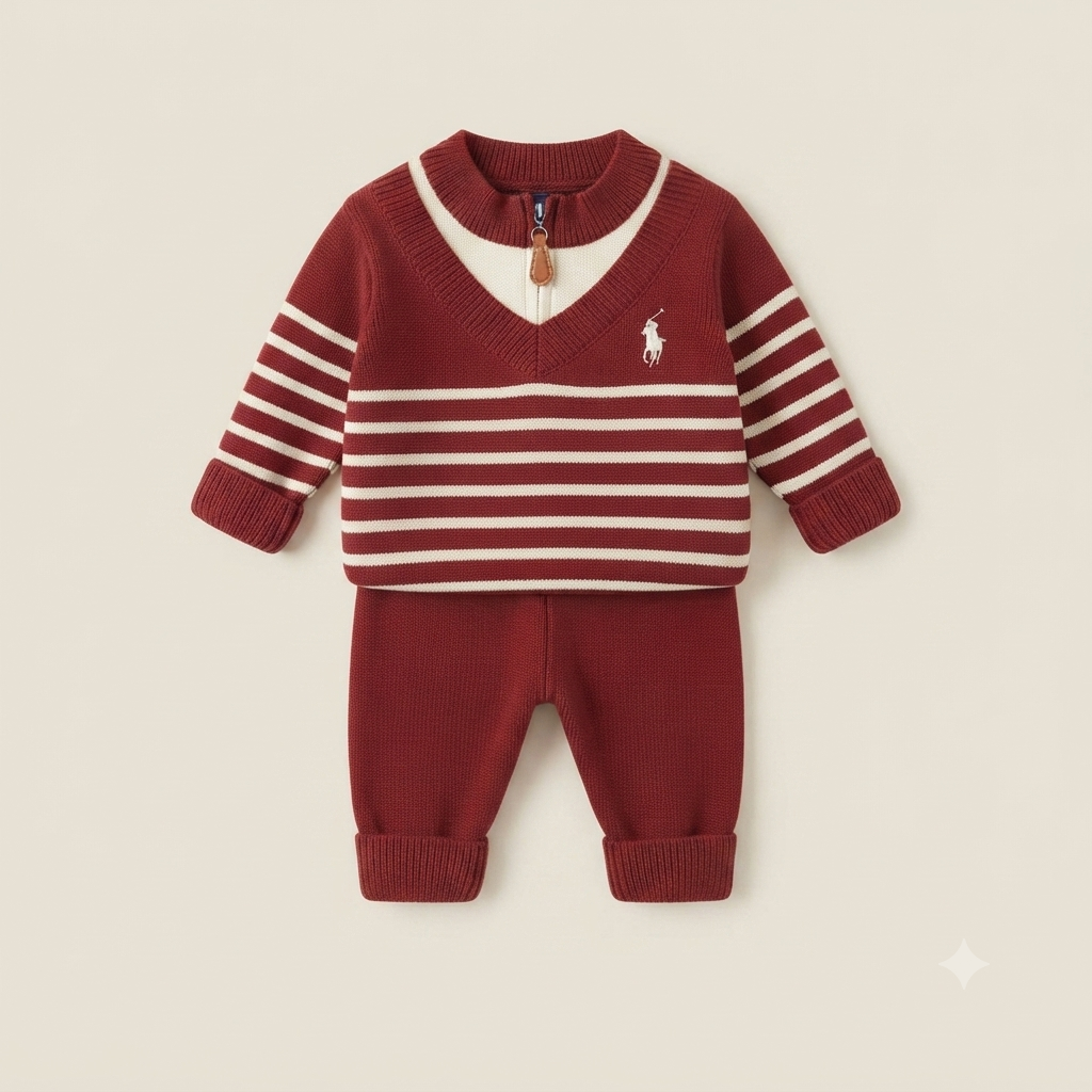 Premium Knit Polo Sweater & Pant Set