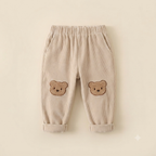 Toddler Striped Polo and Corduroy Bear Pants Set – Hunter Green