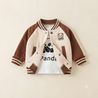 Toddler Boy Brown & Cream Panda Bomber Jacket Outfit Set
