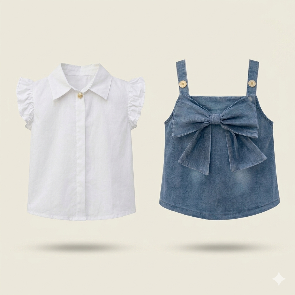 Mini Denim Bow 3PC Set