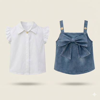 Mini Denim Bow 3PC Set