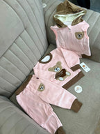 Girls' 3-Piece Fleece-Lined Velvet Teddy Set