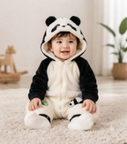 Panda Snuggle Faux Fur Hooded Romper